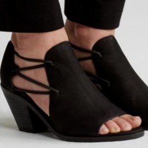 NWT EILEEN FISHER Nikki Stretch-Side Open-Toe Bootie Size